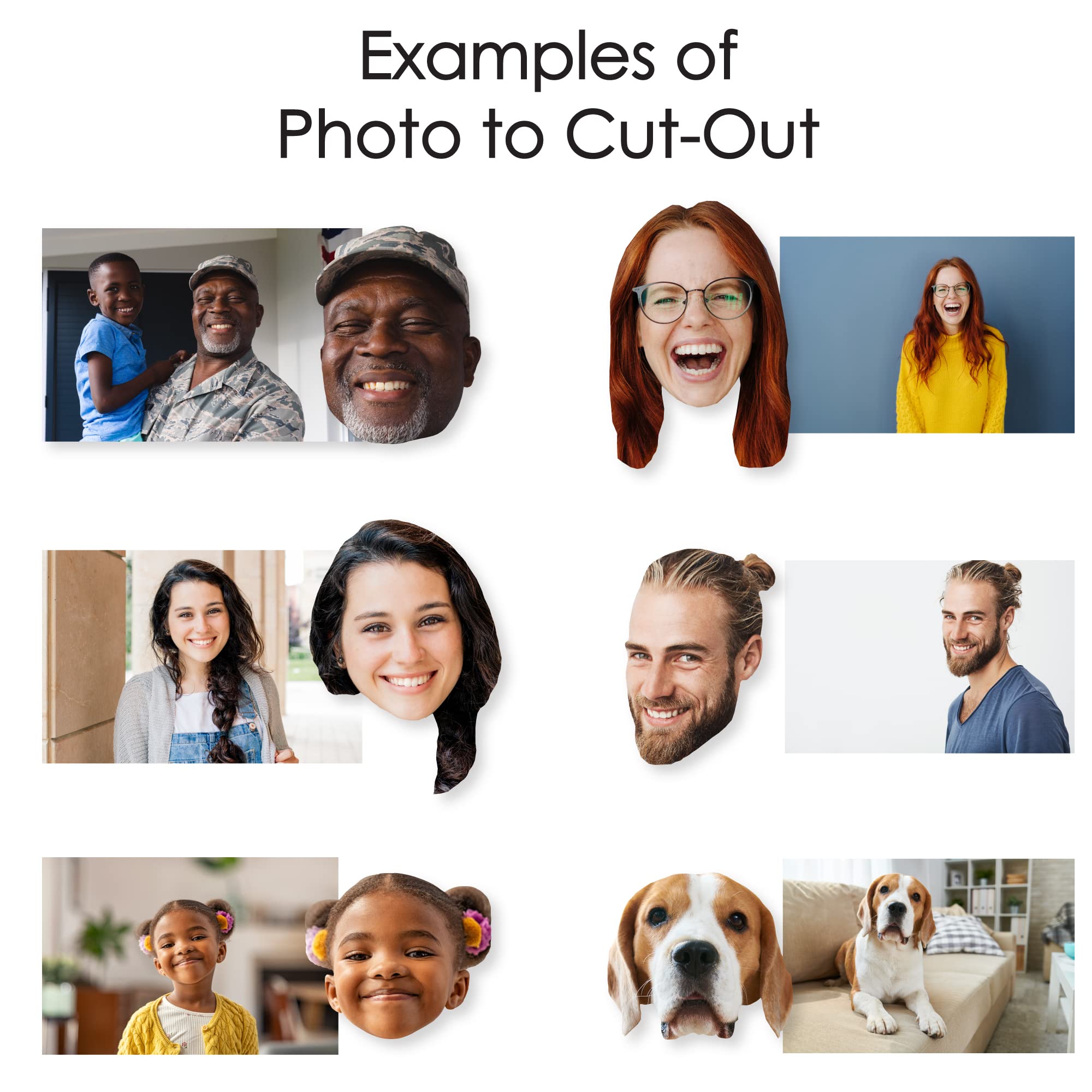 Big Dot Of Happiness Fun Face Cutout Decorations - Diy Custom Photo Head Cut Out Face Photo, Personalized Party Decorations, Upl